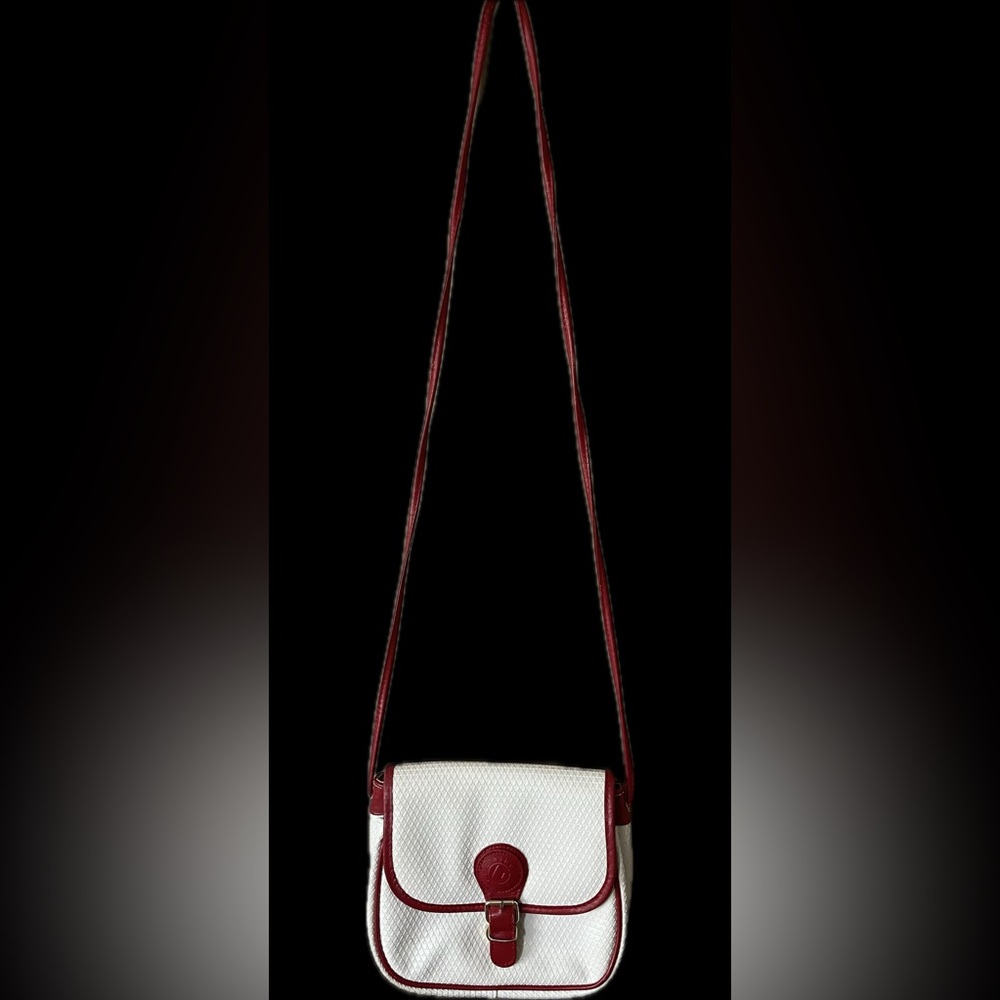 Liz Claiborne White and Red Leather Bag